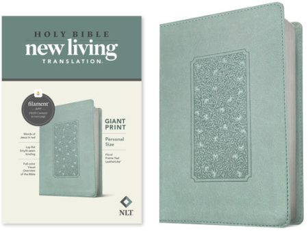 NLT Personal Size Giant Print Bible, Filament Enabled Edition (Red Letter, Leatherlike, Floral Frame Teal) Fashion